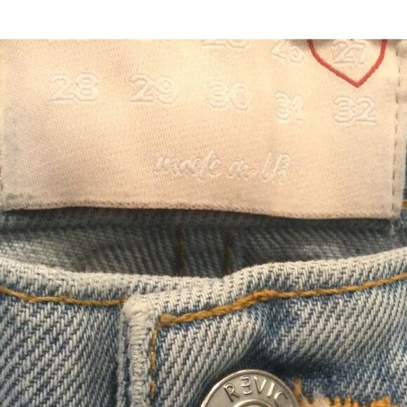 Revice Womens Tapered Jeans 27 Straight Light Wash Classic USA Preppy Boho Denim - Picture 3 of 10